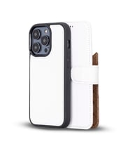 Bouletta Apple iPhone 14 Pro Uyumlu Deri Cüzdanlı Kılıf MWWN F3 Beyaz