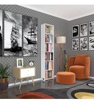 Kenzlife kitaplık süper ga 180*40*19 byz 6 katlı tek bölme çift bölme opsiyonlu ofis mutfak banyo dolabı arkalıksız (Karışık)