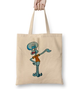 Grumpy Squidward 01 Bez Çanta Uzun Saplı