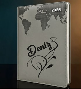 BK Gift Kişiye Özel İsimli Termo Sert Kapak 2026 Gri Ajanda -5, Öğretmenler Günü Hediyesi, Yeni İş Hediyesi