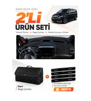 e-biz MERCEDES VİTO W114 TOURER (2025-SONRASI) Uyumlu Torpido Örtüsü + Deri Çanta - Siyah - MB027