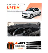 RENAULT SYMBOL AİRBAGLİ (2008-2011) Uyumlu Torpido Koruma Örtüsü Oto Kılıfı - Siyah