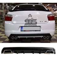 Citroen C-elysee Difüzör Arka Tampon Eki 2 Egzoz Çıkışlı Siyah Lüx Tip