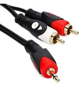 3.5mm AUX to 2 RCA Ses Kablosu, Telefon Laptop PC Tablet Ses Çıkışını Amfi Hoparlör TV Ses Sistemine Bağlama Kablosu, Kırmızı Beyaz RCA Stereo Audio Kablo