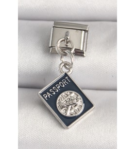 316L Çelik Gümüş Renk Passport Model Nomination Charm