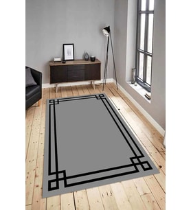 Dijital Baskılı Yıkanabilir Kaymaz Modern Renkli Salon Halısı Mutfak Halısı Yolluk ND-HY-1012 (Gri)