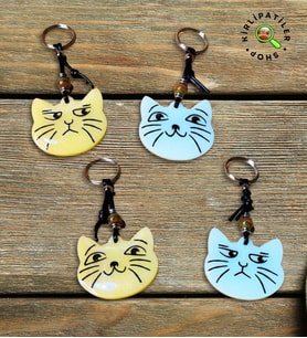 KirliPatiler Epoksi Kedi Anahtarlık, Çanta Aksesuarı (Huysuz ve Tatlı Kedi) (1 Adet) (Model 2)