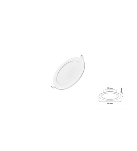 3W Sıva Altı Yuvarlak Slim Led Panel Beyaz Işık 2 Adet