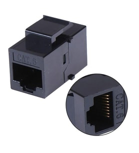 Powermaster PM-25454 RJ45 Cat6 Dişi/Dişi 8P-8C Ara Kaplin Coupler Adaptör Siyah