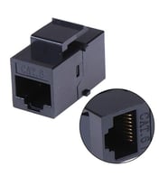 Powermaster PM-25454 RJ45 Cat6 Dişi/Dişi 8P-8C Ara Kaplin Coupler Adaptör Siyah