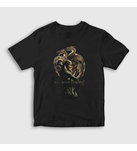 Presmono Unisex Çocuk Siyah Aemond Targaryen House Of The Dragon T-Shirt 478877tt