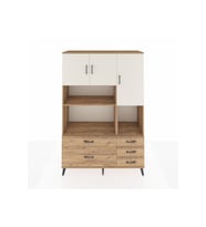 Hyperion Dolap 8 Raflı 5 Çekmeceli 3 Kapaklı 132x44x195 Çam-Aytaşı/Çam