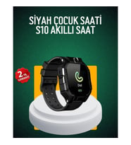 Mey İthalat® S10 Siyah Çocuk Takip Saati Güvenli Alan Uyarısı ve Sesli Mesaj