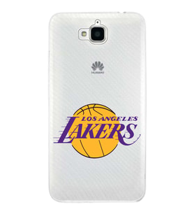 Huawei Y6 Pro Uyumlu Kapak LA Lakers Tasarımlı Şeffaf Silikon Kılıf