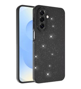 Lexroo Galaxy A17 Kılıf Kamera Korumalı Simli Lüks Koton Kılıf - Siyah