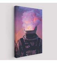Beyni Yakılan Astronot Kanvas Tablo Gerçeküstü Pop Art Kanvas Tablo-5214