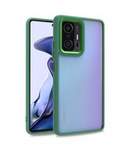 Xiaomi Mi 11T Pro 5G Kılıf Kamera Korumalı Mat Renkli Silikon (Yeşil)