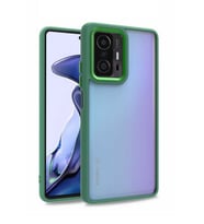 Xiaomi Mi 11T Pro 5G Kılıf Kamera Korumalı Mat Renkli Silikon (Yeşil)