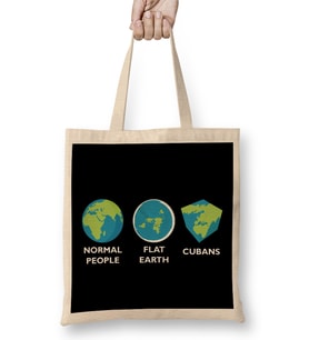 Earth Shapes Normal Flat Cuban Flat Earth Bez Çanta Uzun Saplı