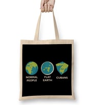 Earth Shapes Normal Flat Cuban Flat Earth Bez Çanta Uzun Saplı