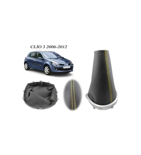 Renault Clio 3 Vites Körüğü Delikli Deri Sarı Dikiş