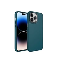 Apple iPhone 14 Pro Max Uyumlu Kılıf Metal Çerçeve ve Buton Tasarımlı Silikon Zore Luna Kapak (Koyu Yeşil)