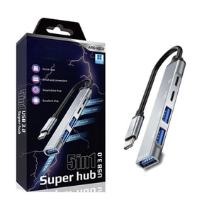 5In1 Metal Usb Hub – Yüksek Hızlı Çoklayıcı, 5 Bağlantı Noktalı, Dayanıklı Taşınabilir Tasarım ( Li