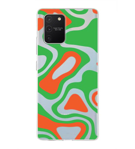 Samsung Galaxy A91  Kapak Renkli Desen Tasarımlı Şeffaf Silikon Kılıf