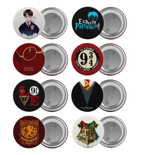 Harry Potter Çanta Rozeti Seti 8 Adet En Büyük Boy 5.8cm İğneli Broş