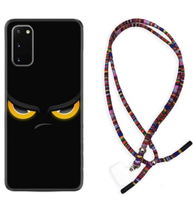 Samsung A02S A03S A10 A12 A13 A21S A22 Kılıf Boyun Asklı Rasta Silikon Black Eyes 1644