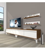 Decoraktiv Eko 220T Mdf Silver Tv Ünitesi Tv Sehpası (Beyaz - Kahverengi)