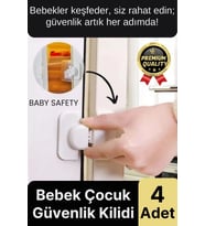 Özel Tasarım Buzdolabı Çekmece Pencere Dolap Sabitleyici Bebek Çocuk Koruyucu Güvenlik Kilidi 4 Adet