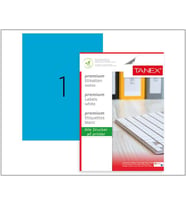 Tanex Etiket 210X297 100Lü Tw-2000 A4 Yapışkanlı Mavi