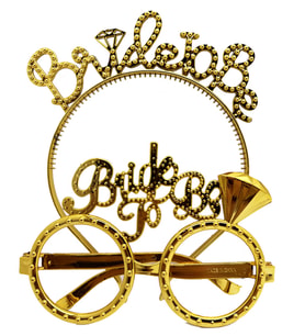 Bride To Be Taç ve Gözlük Seti - Altın Renk
