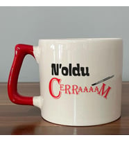 Noldu Cerraaaam Baskılı Kırmızı Kulplu D Kupa