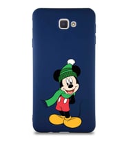 Samsung Galaxy J7 Prime Soft Premier Kapak Mickey Mouse-G Tasarımlı Silikon Kılıf - Lacivert (Şeffaf)