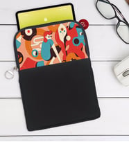 BK Gift Modern Soyut Tasarımlı Taşınabilir Koruyucu Tablet Kılıfı & Organizer Çanta - Siyah-6