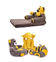 TOKKO Premium Dörtlü Set - Bebeyatmaz + Uyku Fili + Peluş Ayıcık + Çocuk Koltuğu - Antibakteriyel 4'Lü Set (Sarı)