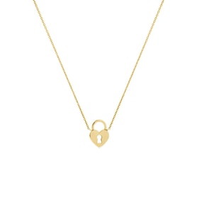 Kişiye Özel 925 Ayar Gümüş Kilit Kolye (Gold)