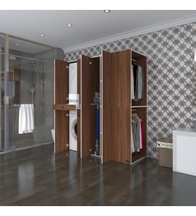 Kenzlife çamaşır-kurutma makinesi dolabı ve giysi dolabı çekmeceli eşari sağ cvz 187*160*60  banyo (Beyaz)