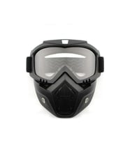 Cross Motosiklet Bisiklet Gözlüğü Açık Kask Maskesi Süngerli Bant Lastikli Jet Maske Şeffaf Cam