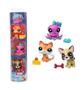 Littlest Pet Shop Minişler 3’lü Figür Seti S4 Kedi-Ahtapot-Boston Terrier Köpek