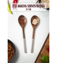 Akasya 2 Li Servis Kaşığı & Sunum Kaşığı & Salata Servis Seti