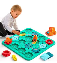 Labirent Araba Zeka Oyunu - Çocuklar İçin Eğlenceli 4 Seviyeli Puzzle Labirent Araba 606-3
