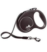 Flexi Black Design Otomatik Siyah Şerit Köpek Gezdirme Tasması Small 5 Metre