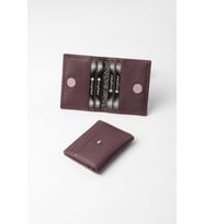Cengiz Pakel Hakiki Deri Gizli Mıknatıs Detaylı Unisex Kartlık - 2520 - Mürdüm/Lila