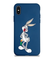 Apple iPhone XS Uyumlu Lansman Kılıf Bugs Bunny Tasarımlı Altı Kapalı İçi Kadife Kaplı  Kapak (Şeffaf)