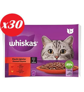 Whiskas Pouch Sos Sığır.Tav Yetiş Kedi Kon. 4x85gr Set 30'lu