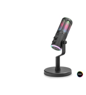 Profesyonel Gaming Rgb Mikrofon Dsp Gürültü Engelleme Reverb Echo Destekli Type-C - Siyah SU8