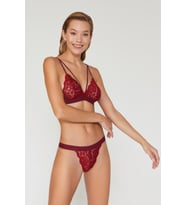 Cansoy 556 Velvet Desteksiz Balensiz Üçgen Model Kapsız Sütyen Takımı (Ekru)